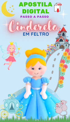 Banner Princesa Cinderela em feltro