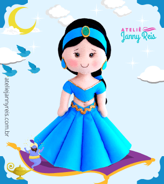 Como confeccionar princesa Jasmine em feltro