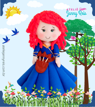 Como fazer princesa Merida em feltro