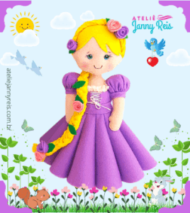 Como confeccionar Rapunzel em feltro