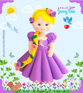 Como confeccionar Rapunzel em feltro