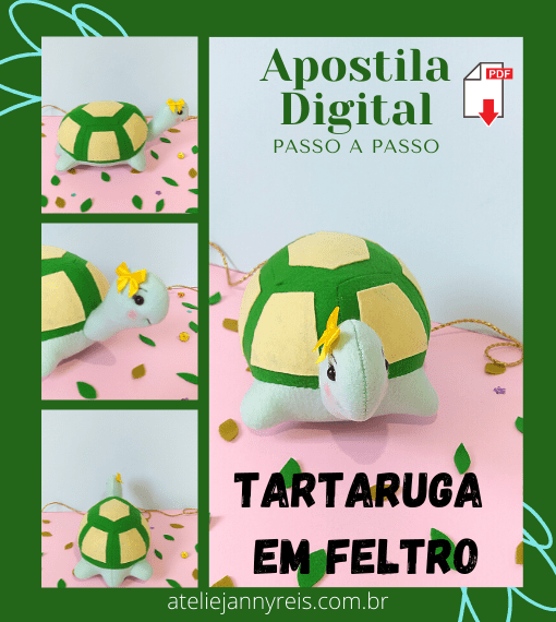 Apostila Digital (passo a passo) – Tartaruga em feltro