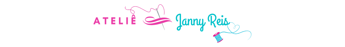 Logo do Ateliê Janiny Reis com elementos de costura e artesanato.