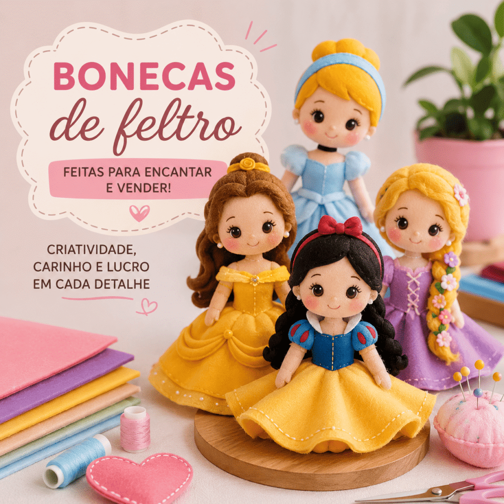Bonecas de Feltro para Vender - Modelos, Preços e Ideias que Encantam Clientes