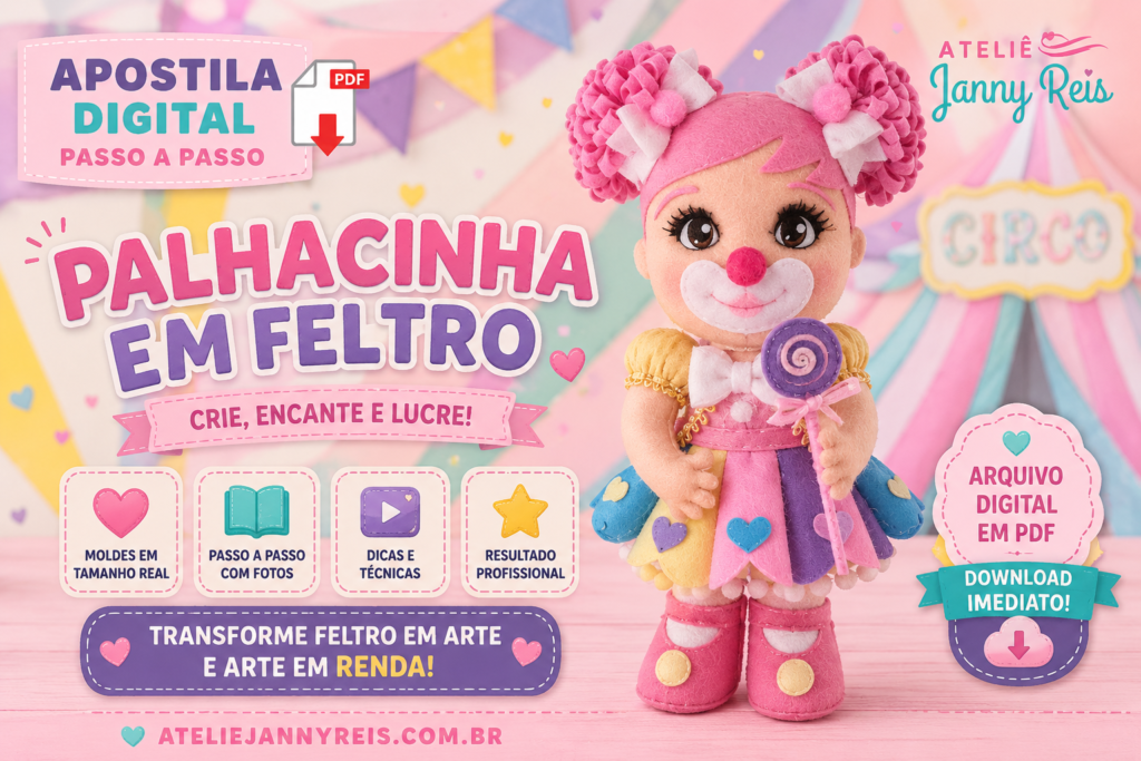 banner horizontal -  palhacinha em feltro