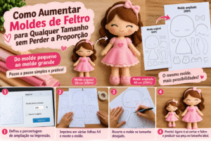 como aumentar molde de feltro -Tutorial